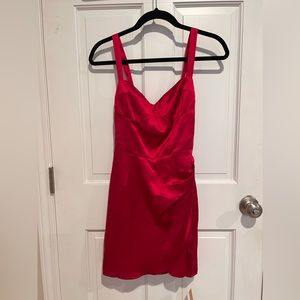 Reformation Fonda Dress Rhubarb